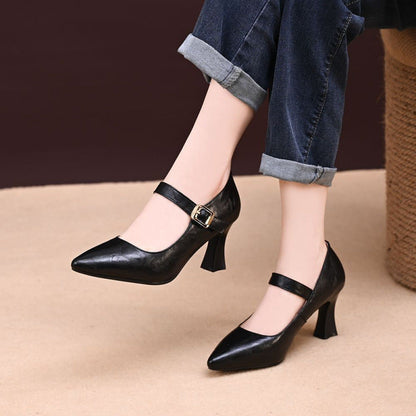 Elegante Damen Pumps Slingback Hochhackig mit Schnalle