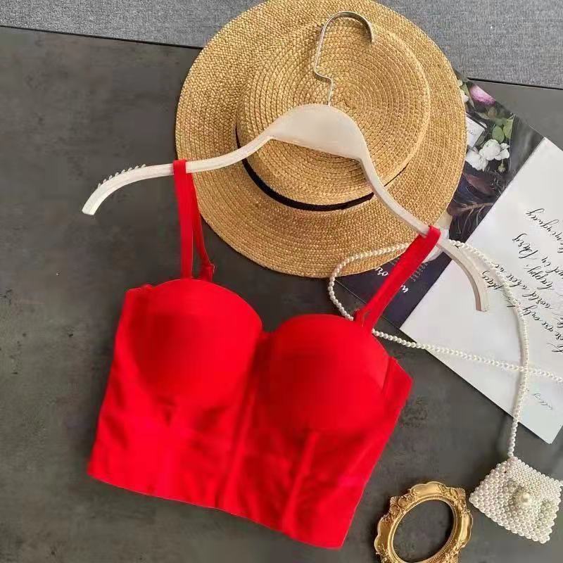 Bustier-Top Figurbetont Mit Bügel-Cups und Mesh-Struktur