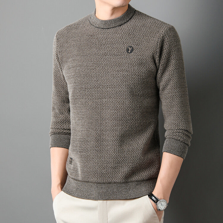 Herren Pullover Rundhals Strick Pullover Hochwertig Modern - BerlinGlamour