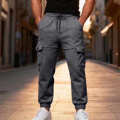 Herren Cargo Jogginghose Elastisch Bequem Sportlich