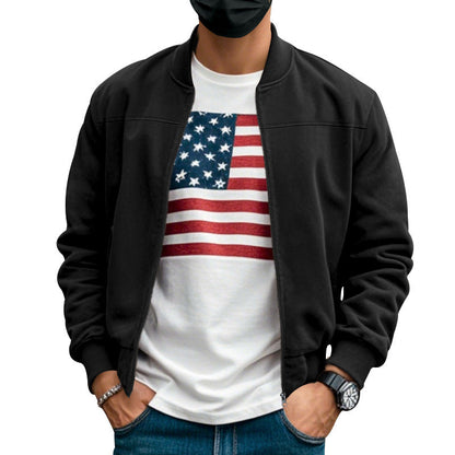 Herren Collegejacke Reißverschluss Warm Modern