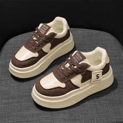 Damen Sneaker Plateau Bequem Atmungsaktiv Sportlich