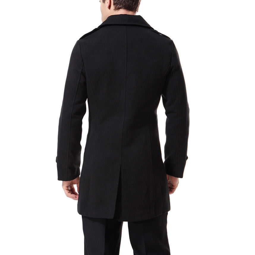 Herren Trenchcoat Modern mit Knopfleiste und Taschen