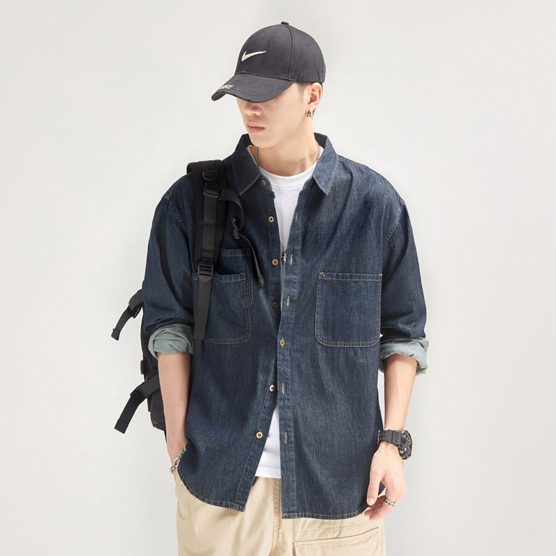 Herren Denim Hemd Lässig Casual Berlin Style