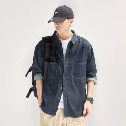 Herren Denim Hemd Lässig Casual Berlin Style