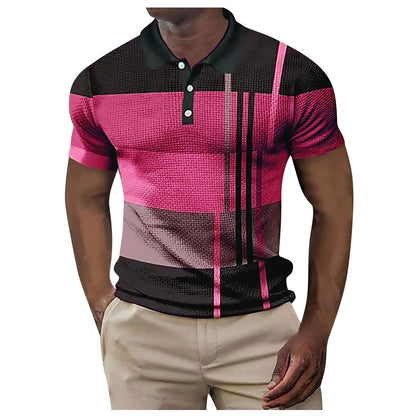 Herren Polohemd Kurzarm Modern Grafikmuster