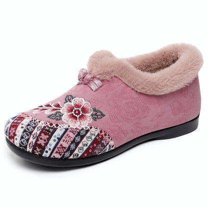 Damen Hausschuhe Blumenmuster Plüsch Warm