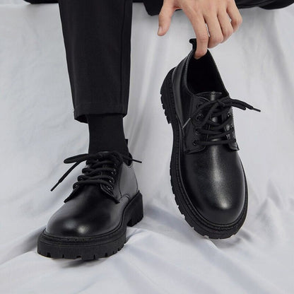 Herren Schnürschuhe Klassisch Lederschuhe Schwarz