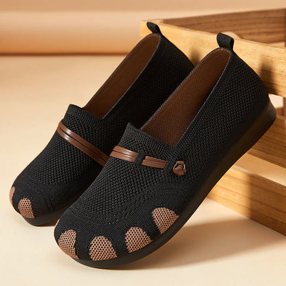 Damen Ballerinas Bequem Slip-On mit weichem Obermaterial