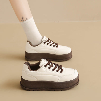 Damen Sneaker Komfort Laufsohle Dicke Mode Schuhe