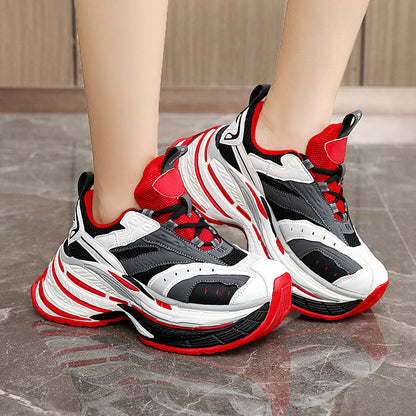 Damen Sneaker Sportlich Chunky Atmungsaktiv Laufsohle