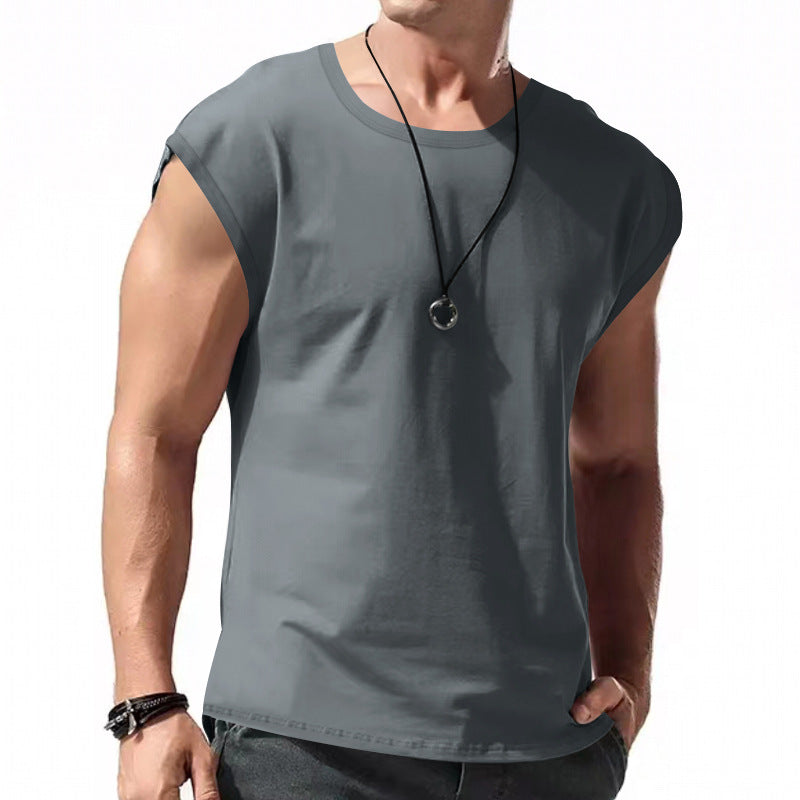 Ärmelloses Herren T-Shirt Lockere Passform Rundhals Modern