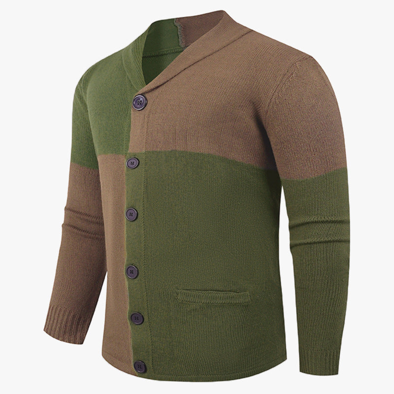 Herren Strickjacke Modern Zopfmuster Mit Taschen