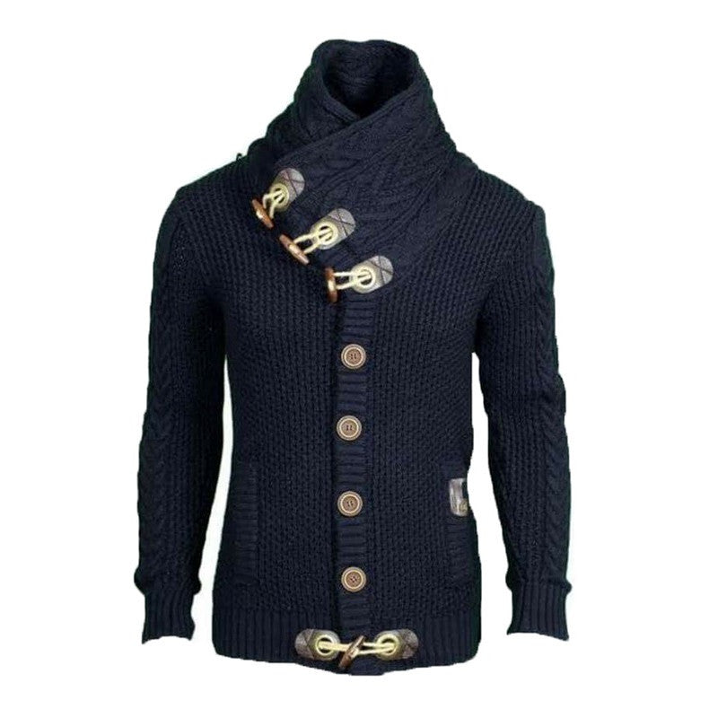 Herren Cardigan Strickpullover Hochkragen Modern