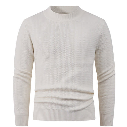 Herren Pullover Struktur Optik Modern Hochkragen