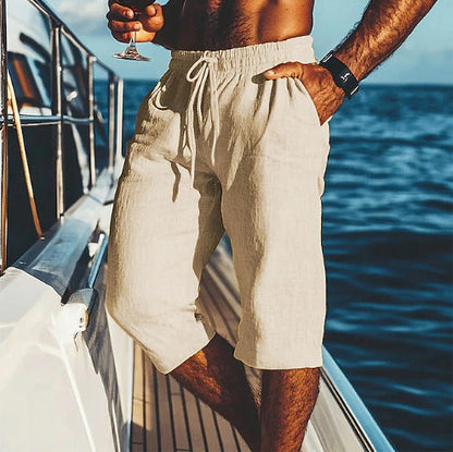 Herren Sommerhosen Bequem Leichte Caprihosen
