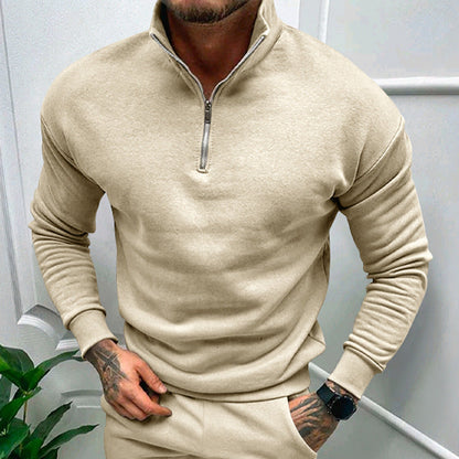 Herren Pullover Kurz Reißverschluss Elastisch Sportlich