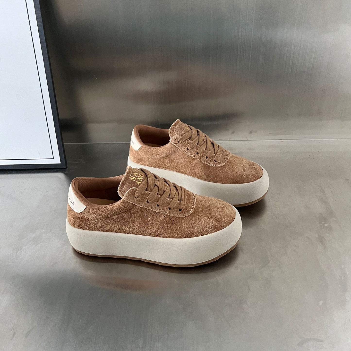 Damen Sneaker Wildleder Bequem Dämpfend