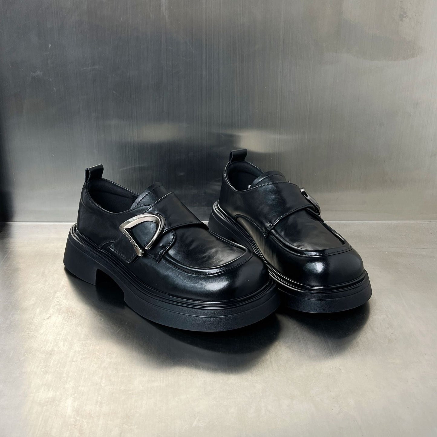 Damen Loafers Modern Schnalle Schuhe Trend