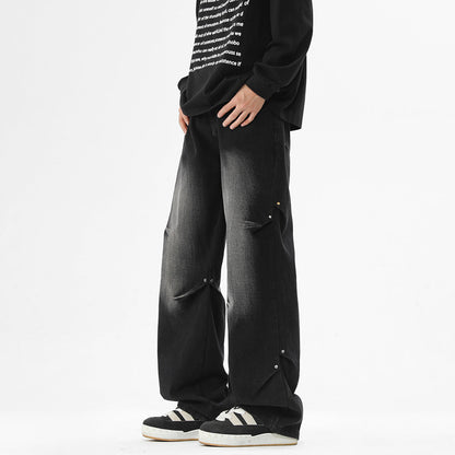 Herren Jeanshose Baggy Bequem Mit Taschen