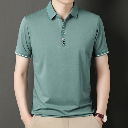 Herren Polohemd Modern Knopfleiste Kontrastdetails