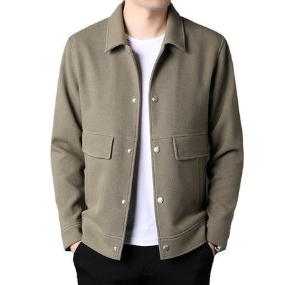 Herren Freizeitjacke Modern mit Klappentaschen Schwarz