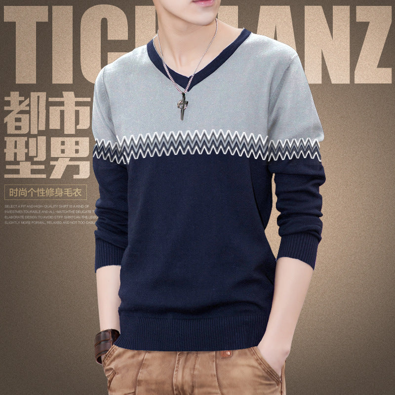 Herren Pullover Modern Zickzack Muster Elegante Style - BerlinGlamour