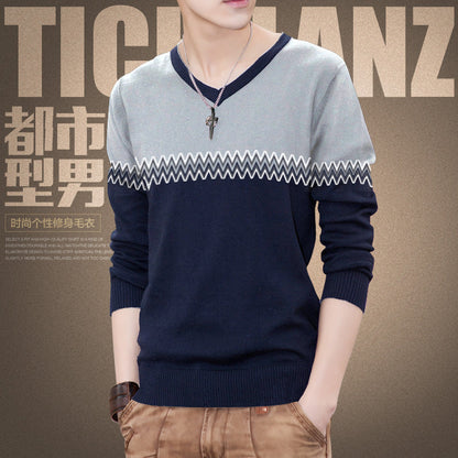 Herren Pullover Modern Zickzack Muster Elegante Style - BerlinGlamour