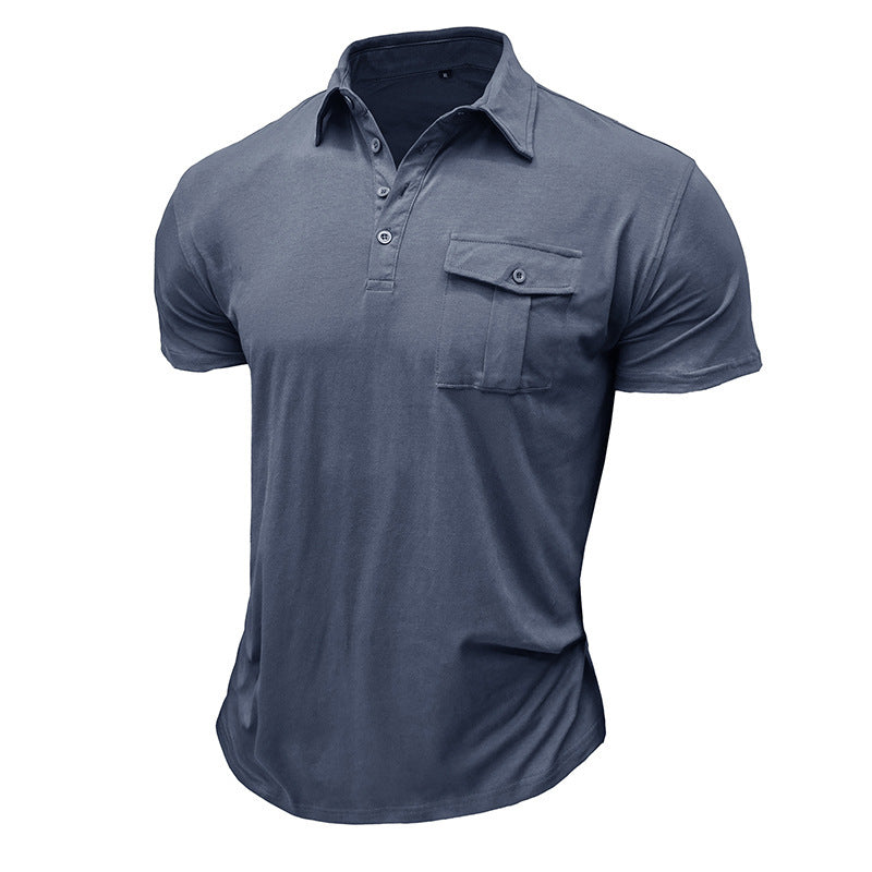 Herren Poloshirt Modern mit Brustfach und Stehkragen