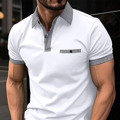 Herren Poloshirt Kariert Modern mit Brusttasche - BerlinGlamour