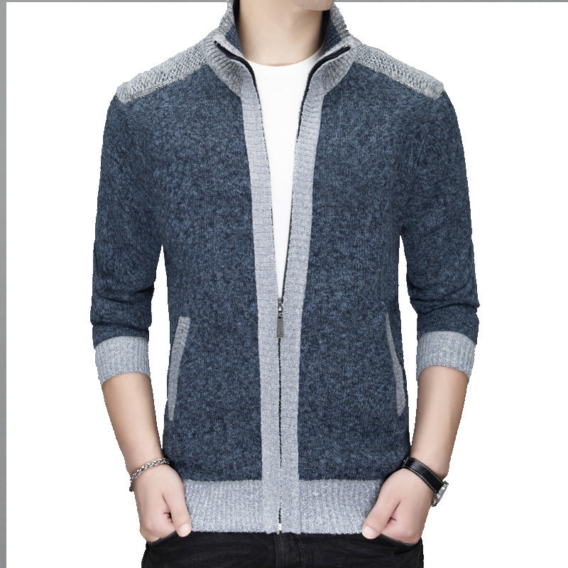 Herren Strickjacke Modern Hochgeschlossen Zipper