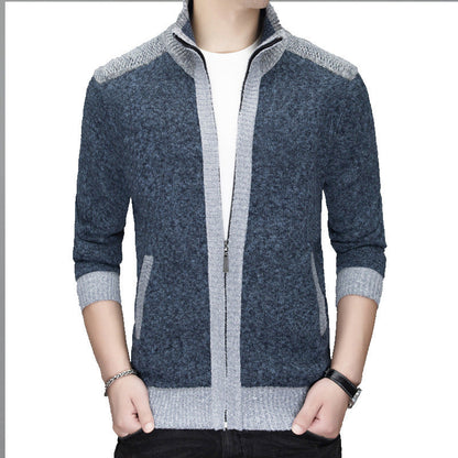 Herren Strickjacke Modern Hochgeschlossen Zipper