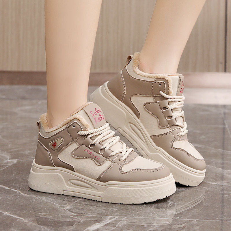 Damen Sneaker Sport High-Top Weich Fleece Innen