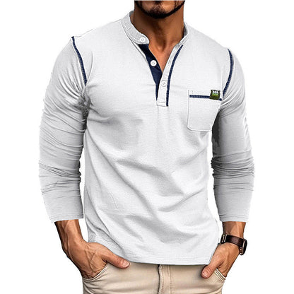 Herren Langarm-Shirt mit Brusttasche Modern Casual