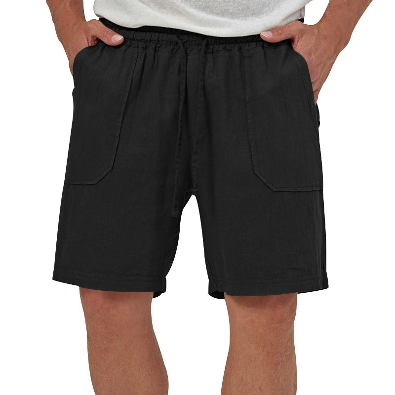 Herren Leinen Shorts Bequem Elastisch Sommer