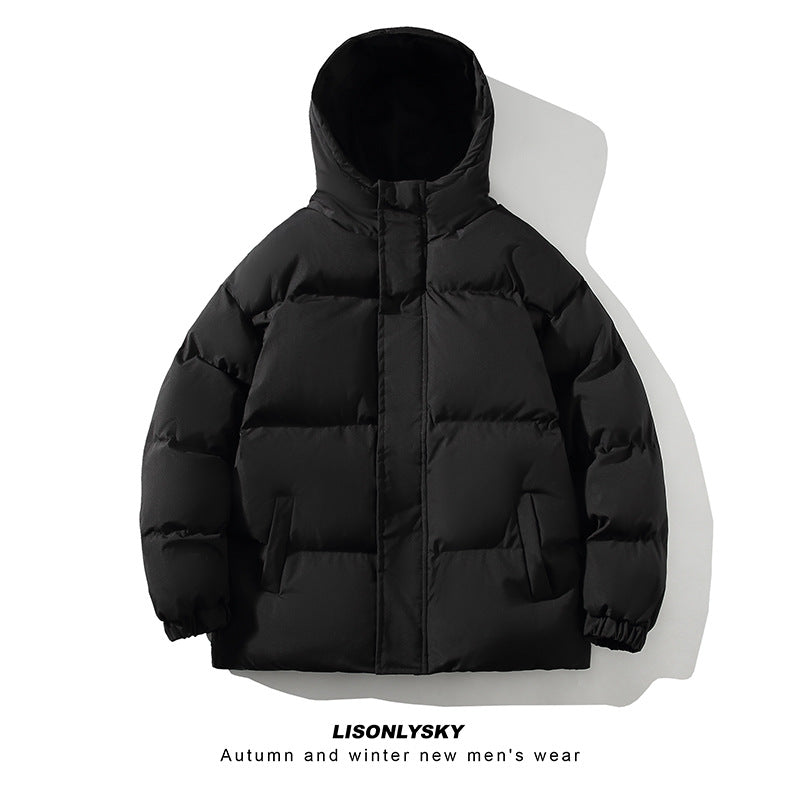 Herren Winterjacke Gesteppt Warm Mit Kragen Und Taschen