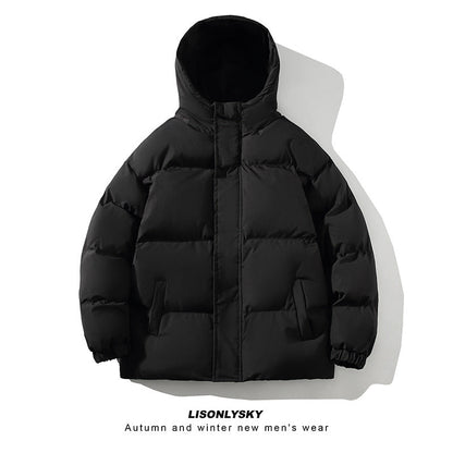Herren Winterjacke Gesteppt Warm Mit Kragen Und Taschen