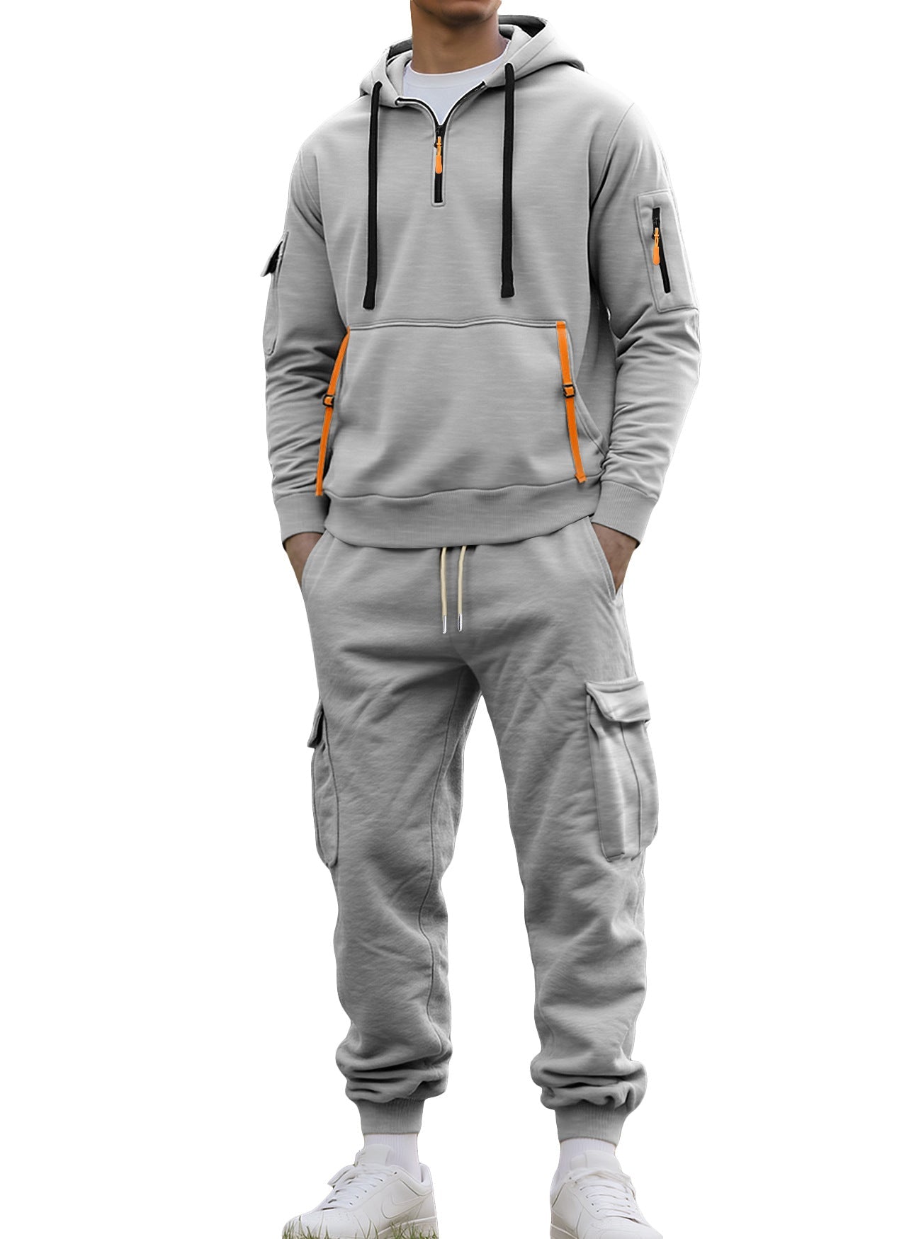 Herren Sportanzug Kapuze Taschen Funktionell Modern