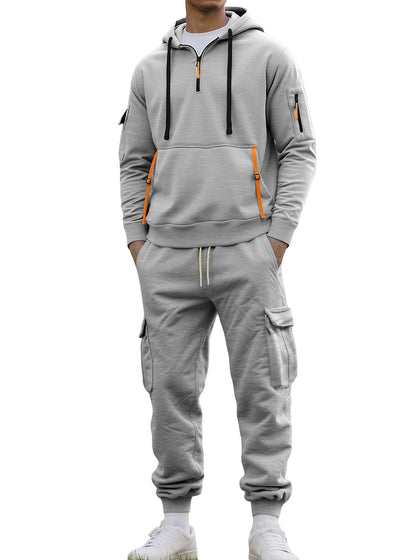 Herren Sportanzug Kapuze Taschen Funktionell Modern
