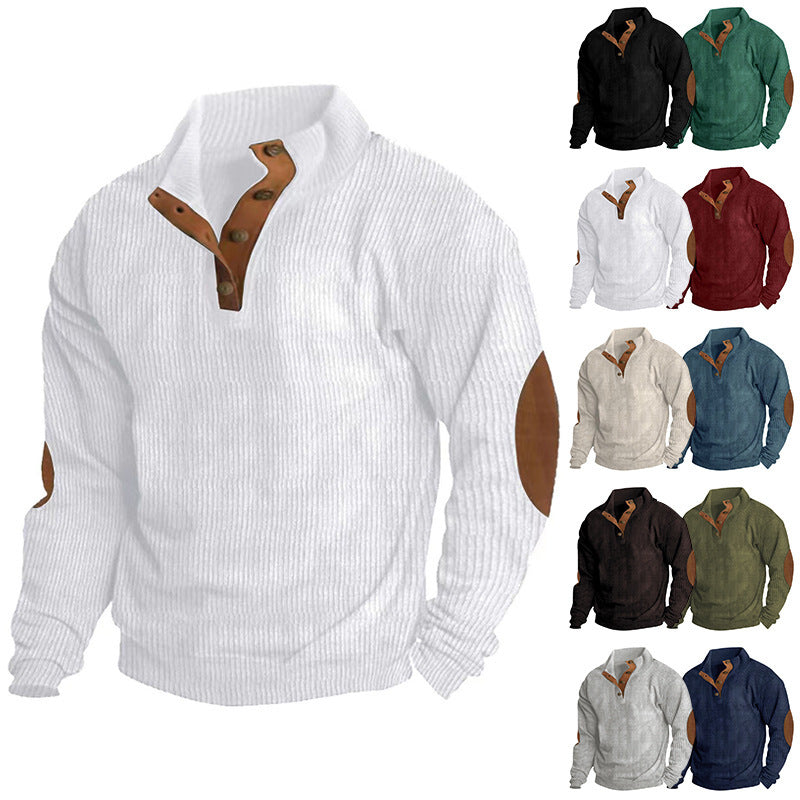 Herren Pullover Leder Applikationen Hochwertig Berlin Style