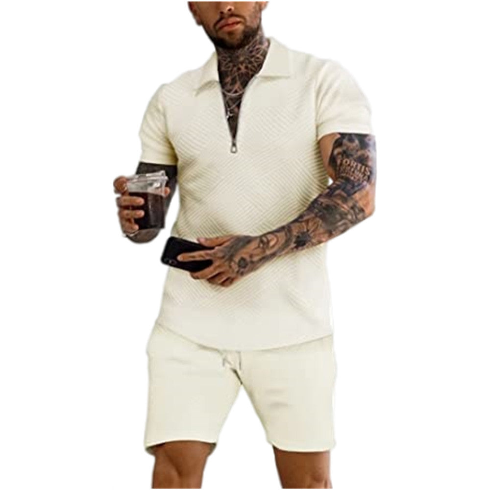 Herren Freizeitanzug Moderner Zip Kragen Casual