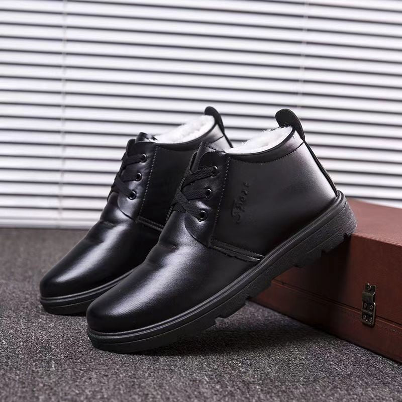 Damen Steifel Isoliert Warm Leder Winterstiefel