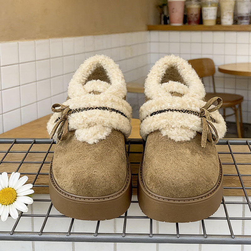 Damen Slipper Weich Flauschig Warm mit Riemchen