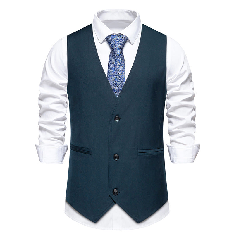 Herren Anzugweste Modern Slim Fit Mit Taschen