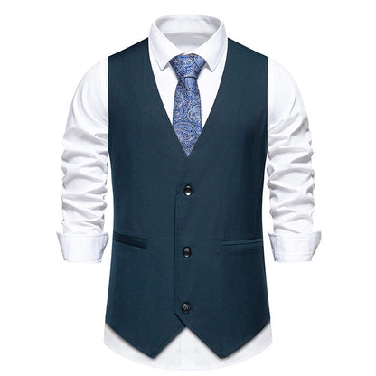 Herren Anzugweste Modern Slim Fit Mit Taschen
