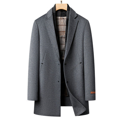 Eleganter Herren Übermantel Modern Schwarz