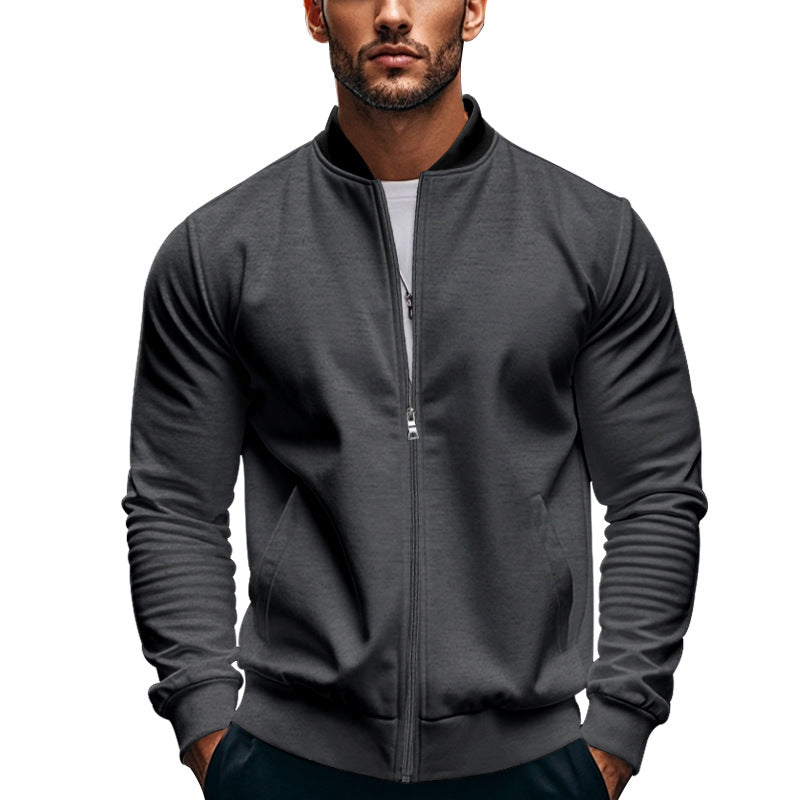 Herren Bomberjacke Sportlich mit Kragen und Taschen
