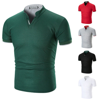 Herren Kurzarmhemd Modern Slim Fit Kontrast Kragen - BerlinGlamour