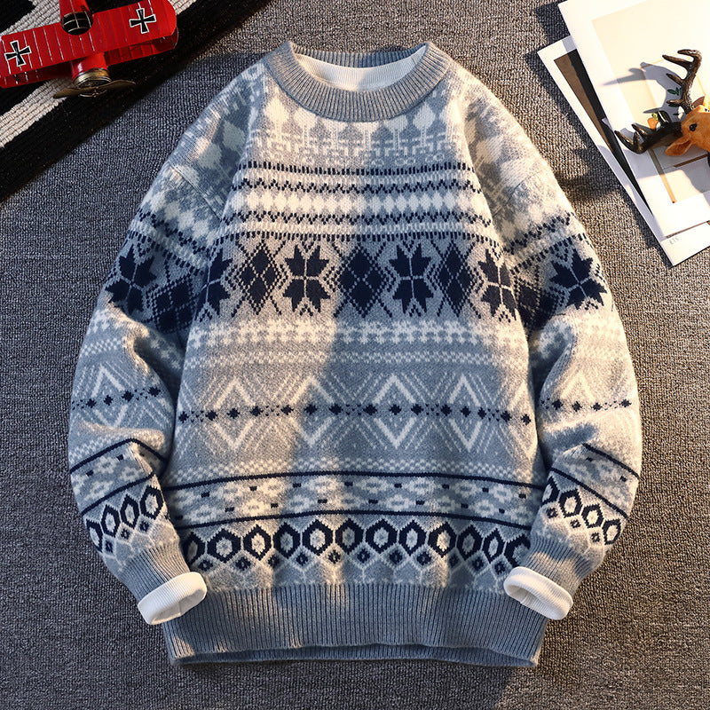 Herren Pullover Gemustert Winterlich Hochkragen
