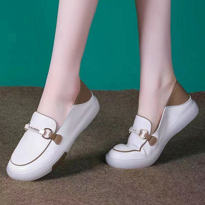 Damen Sneaker Slip-On Elegant Metallverschluss Komfortschuhe Damen